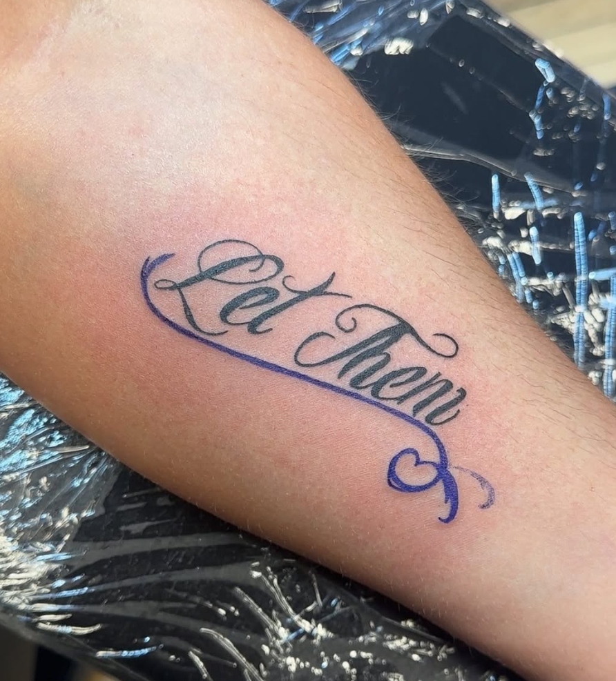 Fine line mushroom with stars tattoo